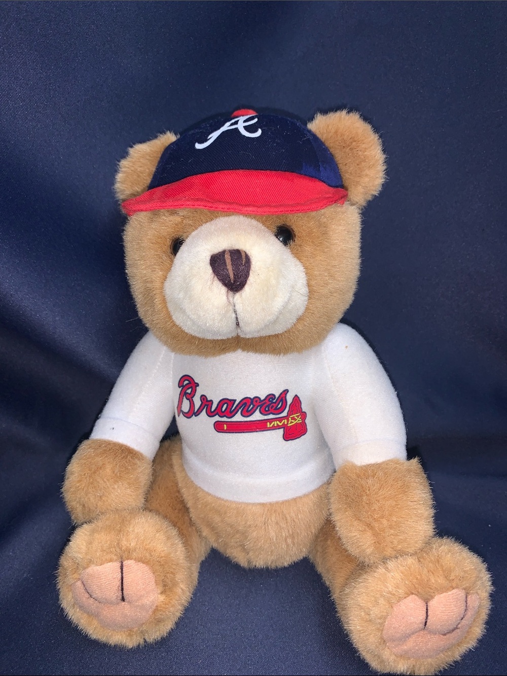 VTG Atlanta Braves Plush Teddy Bear MLB Baseball Steven Smith Play By Play